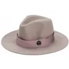Ozyc Ladies Pink Wool Feodra Hat Winter Womens M ПИСЬМА ШРИЦА Джаз Федорас Розовая шляпа для женщин Большой ковбой ковбой Панама Федорас Y2001879081