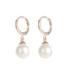 Classique vintage créateur de mode simple pendentif blanc perle boucles d'oreilles pour femme filles balancent lustre