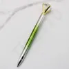 Ballpoint penna roterande metall penna kristall kulspetspenna med stor diamant mode skol student lyx kontorsmaterial 300pcs t1i1592