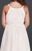 Basit Junior Resmi Elbiseler A-Line Spagetti Kayışı Şifon Çay Boyu Elbise Kız Elbise Gelinlik Elbise