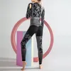 2 stycke yoga uppsättning TRACKSUIT SETS Beskuren BRA + Long Pant Fitness Sport kostym för Kvinnor Workout Tummy Control Clothing Seamless Sexykg-251