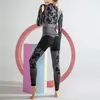 2 bit yoga set träningssatser beskuren bralong pant fitness sportdräkt för kvinnor träning mage kontrollkläder sömlös sexigkg3172518