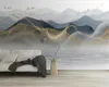Beibehang papier peint pour murs en rouleaux chinois moderne lumière luxe abstrait encre paysage fond peinture murale 3d papier peint
