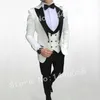 Hommes costumes de mariage 2019 nouveau Costume Homme formel blanc Blazer Slim Fit meilleur homme marié smoking costumes de mariage pour hommes marié