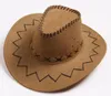 Cappelli da cowboy occidentali Uomo Donna Bambini Cappelli con tesa Retro Visiera parasole Cappello da cavaliere Cappelli con tesa da cowgirl EEA2932687302