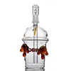 Amber Heady Glass Bong Water Pipe Glass Bubbler Cup Dab Rig Hookah Pipe for Smoking with Quartz Banger Nail 14MM Joint