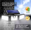 Lampes solaires extérieur AmeriTop 128 LED 800lm sans fil LED solaire capteur de mouvement Lumières extérieures 3 têtes réglables, 270 ° Grand angle d'éclairage