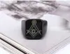 Unique Acier Inoxydable Noir Maçons Symbole Anneaux Bijou Laser Argent Or Maçonnique chevalière Franc-maçon Lodg bijoux pour homme