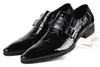 Duży rozmiar EUR45 Moda Czarne Mokasyny Męskie Sukienka Buty Patentowe Skórzane Buty Biznesowe Męskie buty ślubne z klamrą