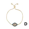 Braccialetti per occhi azzurri da donna alla moda Bracciale in oro giallo 18 carati placcato colorato CZ Bracciale per ragazze Donne Bel regalo per un amico