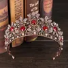 Baroque Vintage Crystal Bridal Crowns Hairbands Red Bridal Tiaras Headbands Wedding Diadem Queen Crown Party Tiara Wedding Hair Ac256y