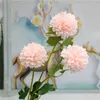 Fake Short Stem Maskros (3 huvuden / bit) 25.6 "Längdsimulering Chrysanthemum boll för hembröllop dekorativa konstgjorda blommor