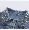 2020 Flickor Denim Jacket Cardigan Coat Lace Kids Jean Outwear Långärmad Höst Barnkläder Spring Girls Kläder