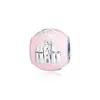 2019 Wiosna 925 Sterling Silver Jewelry Pink Castle Anniversary Urok Koraliki Pasuje do Pandora Bransoletki Naszyjnik dla kobiet DIY Making