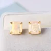 Fashion-quality top quality stud earring with 1.3cm Square transparent colorful Fashion Earrings jewelery for women wedding gifts PS6762