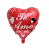 50pcs 18inch Spanish Bride and Groom I Love You foil mylar balloons Love Heart wedding Valentine's day helium balloon globos312G