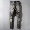 Jeans de créateur pour hommes de mode hip hop pantalon de motard à glissière en détresse pantalon en denim déchiré taille 28-40 a8088