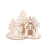 Julekorationer DIY TRÄ TOY FUNSIKT PARTY DESKTOP DECORATION Tredimensionell pussel Snowman House Kids Toy1