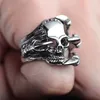 Antique hip hop ghost claw skull wolf dragon head devil ring domineering punk magic rock rings retro stainless steel men's jewelry