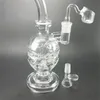 Head Skull Glass Water Pipes hookahs Recycler Inline Perc Dab Rigs 9Inch Bong 14mm Joint for chicha