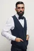 Gorąca Sprzedaż Kamizelki Blue Groom 2019 Formalna kamizelka męska Moda Casual Slim Fit Splited Powrót Łańcuchy Kamizelka Ślubna