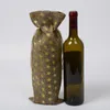Jute Wine Bottle Bag Covers Champagne Wine Blind Packaging Gift Bags Rustic Hessian Christmas Wedding Dinner Table Decorate LX8649