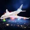 Nieuwe Mini Airbus A380 Model Vliegtuig Elektrische Flash Light Sound Universal LED Flying Toys for Children