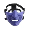 怖い笑みを浮かべてゴーストハーフフェイスマスク形状調節可能な（戦術）ヘッドウェア保護ハロウィン衣装アクセサリーサイクリングフェイスマスク
