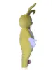2019 offre spéciale nouveau costume de mascotte de lapin jaune avec une grande bouche pour adulte à porter