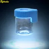 LED Air Tight Water Proof Magnifying Plastic Glass Storage Stash Jar Viewing Container 155ML Vacuum Seal Plastic Pill Box Case Bottle