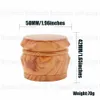 Drum Style Hard Plastic Herb Grinder For Tobacco 40MM 50MM 4 Piece Acrylic Smoking Herb Grinder With Wooden Wood Crusher Leaf Desi6689274