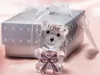 50pcs Crystal Bear Baby Shower Wedding Favors Boy Girl Baptism Party Gifts Newborn Baby Gift Box Wholesale SN881