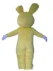 2019 offre spéciale nouveau costume de mascotte de lapin jaune avec une grande bouche pour adulte à porter