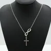 Nytt mode Infinity Cross Pendant Halsband Bröllopsfesthändelse 925 Silverpläterad kedja Elegant smycken för kvinnor Ladies Gratis frakt YD00