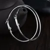 60mm Duże Kolczyki Look Loop Kolczyki Srebrne Złoto Piercing Koło Hoop Kolczyk Dla Kobiet Kreolowa Biżuteria Pendientes Aros Brinco Argola