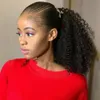 Afro Puff Ponytail Kinky Drawstring Ponytails Hair Extensions For African American 3C 4C Human Hair Pony tail Curly Hairpieces Top Closure