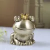 Salvadanaio creativo rana salvadanaio con corona d'oro peltro vintage color bronzo metallo moneta salvadanaio decorazione artigianato regalo per bambini