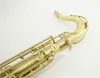 Chegada nova Única Retro Brushed Gold Banhado Bronze BB Tenor Saxofone Instrumentos Musicais Qualidade de qualidade com casos Pode personalizar o logotipo