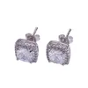 Boucles d'oreilles Hip Hop pour hommes, bijoux à la mode, noir, argent, diamant simulé, rond, pour Men6817709