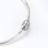Bracciale a forma di cuore all'ingrosso per argento sterling Pandora 925 con catena in osso di serpente con diamanti CZ classico vero argento sterling di alta qualità