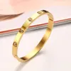 Promotion Trendy Crystal Bracelets for Women Silver Gold Rose Bangle Bracelet Titanium Love Pulseiras Stainless Steel Bangles Jewelry Gifts