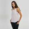 Groothandel yoga Vest T-shirt LU-59 Effen kleuren Dames Mode Outdoor Yoga Tanks Sport Running Gym Tops Kleding