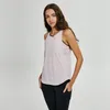 Maglietta della maglia di yoga all'ingrosso LU-59 Tinta unita Moda donna Outdoor Yoga Tanks Sport Running Gym Top Abbigliamento