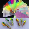 16pcs / lot Autocollant coloré d'art nail 3D Feu de feu à feu feuilles holographiques ongles autocollants décalants décalistes de paillettes bricolage 3375570