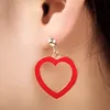 Hjärta örhängen för kvinnor akryl smycken punk sommar utsöktecknad tecknad design röd färg dangle örhängen kärlek hjärta uttalande örhänge