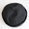 Cappello senza tesa alla moda per uomo Donna Cappellino in cotone aderente Teschio Berretto senza tesa nero Docker Orologio da marinaio Berretto