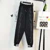 Nuevo diseño, pantalones harén de punto con cintura elástica para mujer, pantalones sueltos brillantes con retazos de diamantes de imitación M L XL271S