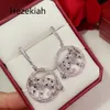 Hezekiah S925 Tremella needle Leopard circular Earrings Luxurious Luxury high-end Banquet Earrings French quality Free shipping Dance