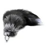 Bondage Fluffy Fur Fox Tail Stainless Steel Plug Cosplay Animal Pet Tails Stoppper 854T