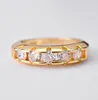 14k yellow gold plated artificial diamond ring